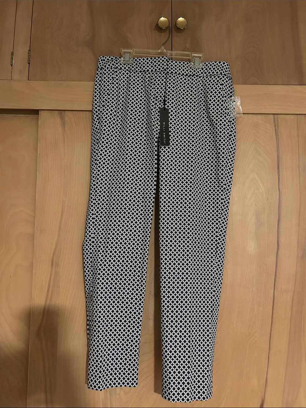 Willi Smith Black & White Geo Print Dress Pants